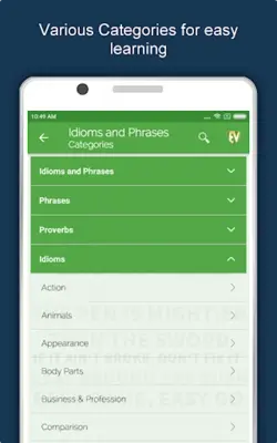 Idioms, Phrases & Proverbs Off android App screenshot 6